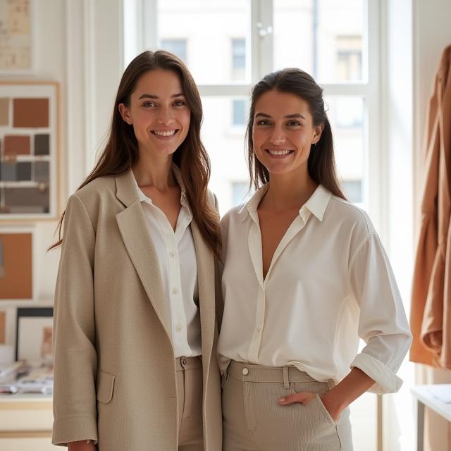 Loom and Leaf founders in their London textile studio